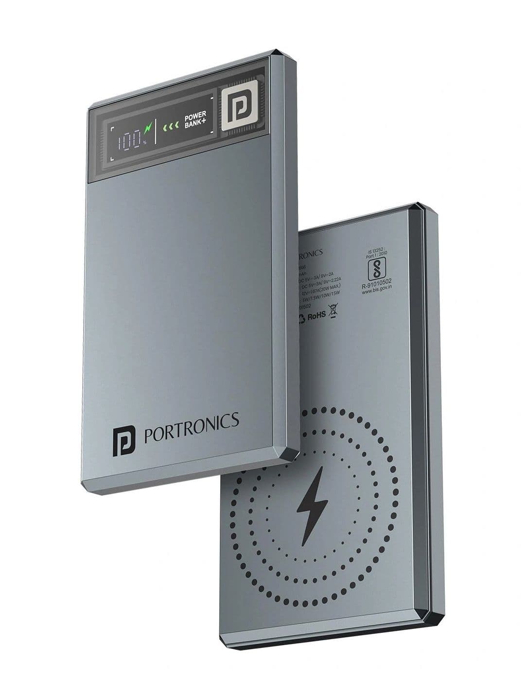 Portronics Magclick 5k 5000mAh Slim Magnetic Fast Charging Wireless Power Bank - 20W