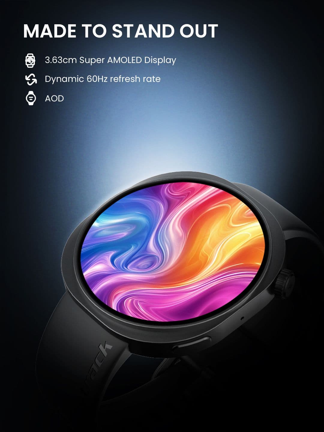 Fastrack Revoltt FR3 Pro Smartwatch with 1.43 AMOLED Display - Black