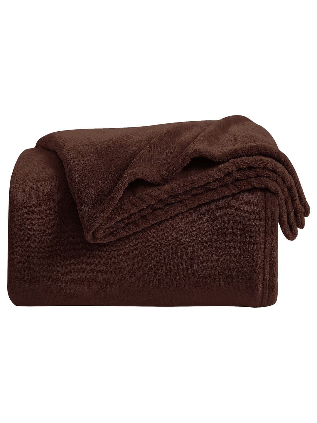 Cortina Brown Solid AC Room 350 GSM Double Bed Blanket