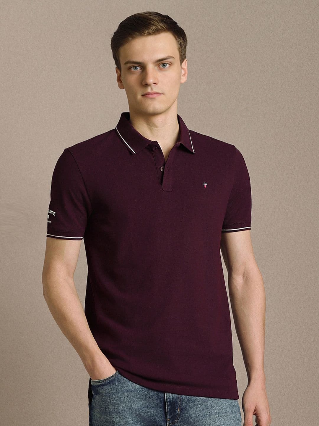 Louis Philippe Jeans Polo Collar Slim Fit T-shirt