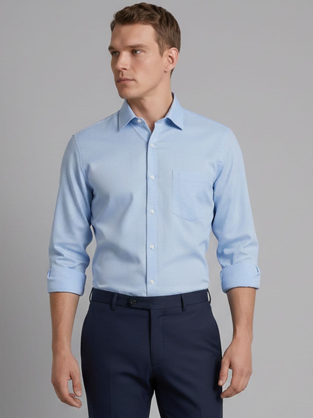 Arrow Textured Pure Cotton Formal Shirt