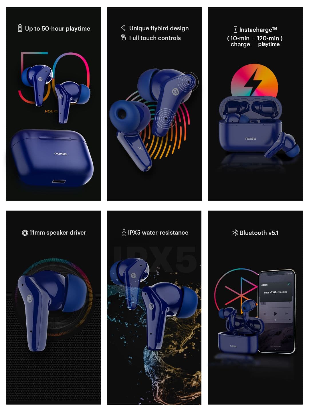 NOISE Blue Buds VS102 Truly Wireless Earbuds with 14hrs playtime