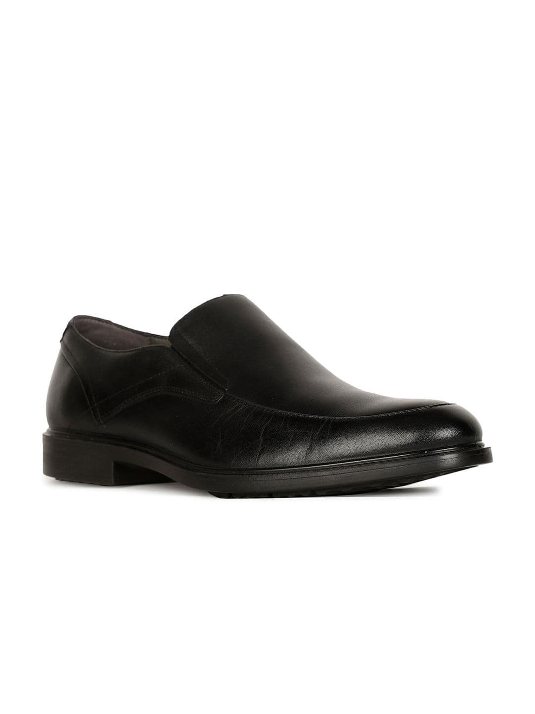 Hush Puppies Men Black Leather Formal Slip-On Shoes