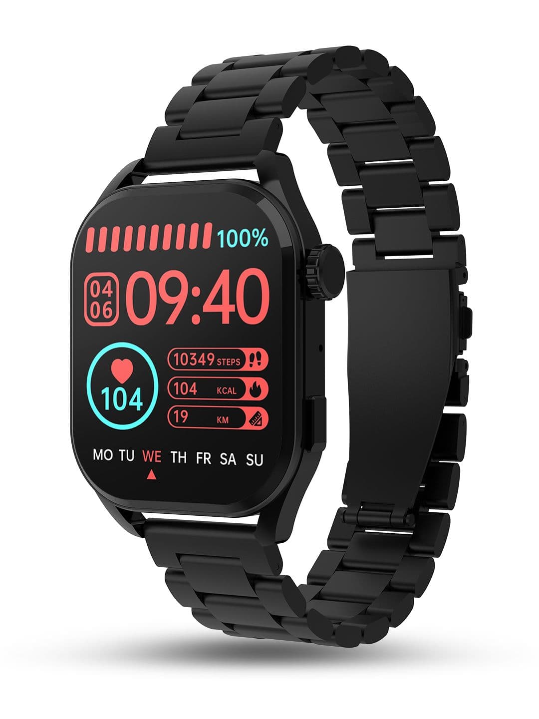 pebble Vogue 1.96" Amoled Always On Display, Luxury Metal, BT Calling, Rotating Crown