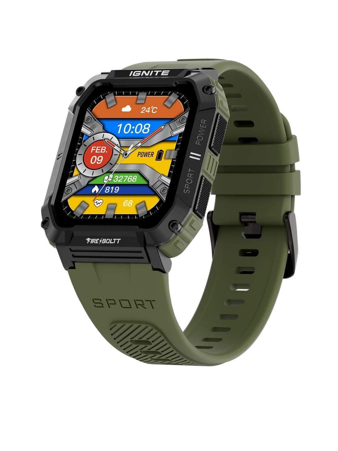 Fire-Boltt Combat 1.96" Large Display Rugged Outdoor Smartwatch With BT Calling