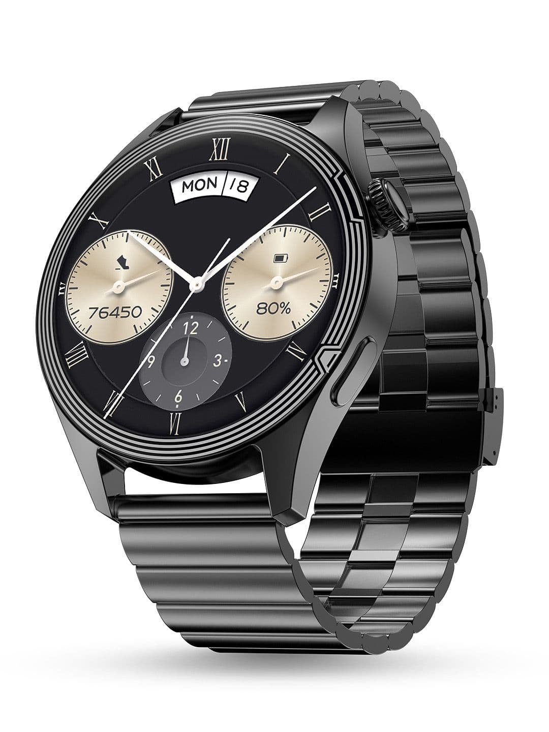 pebble Carbon 1.39"HD Display Black Series With Health Suite & BT Calling Smartwatch