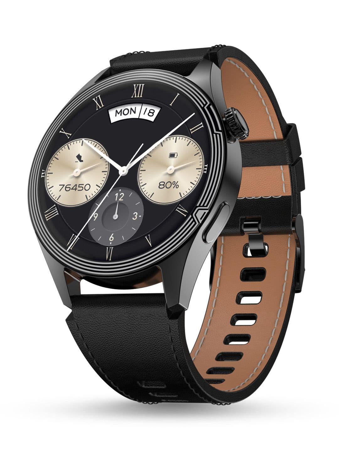 pebble Carbon 1.39"HD Display Black Series With Health Suite & BT Calling Smartwatch