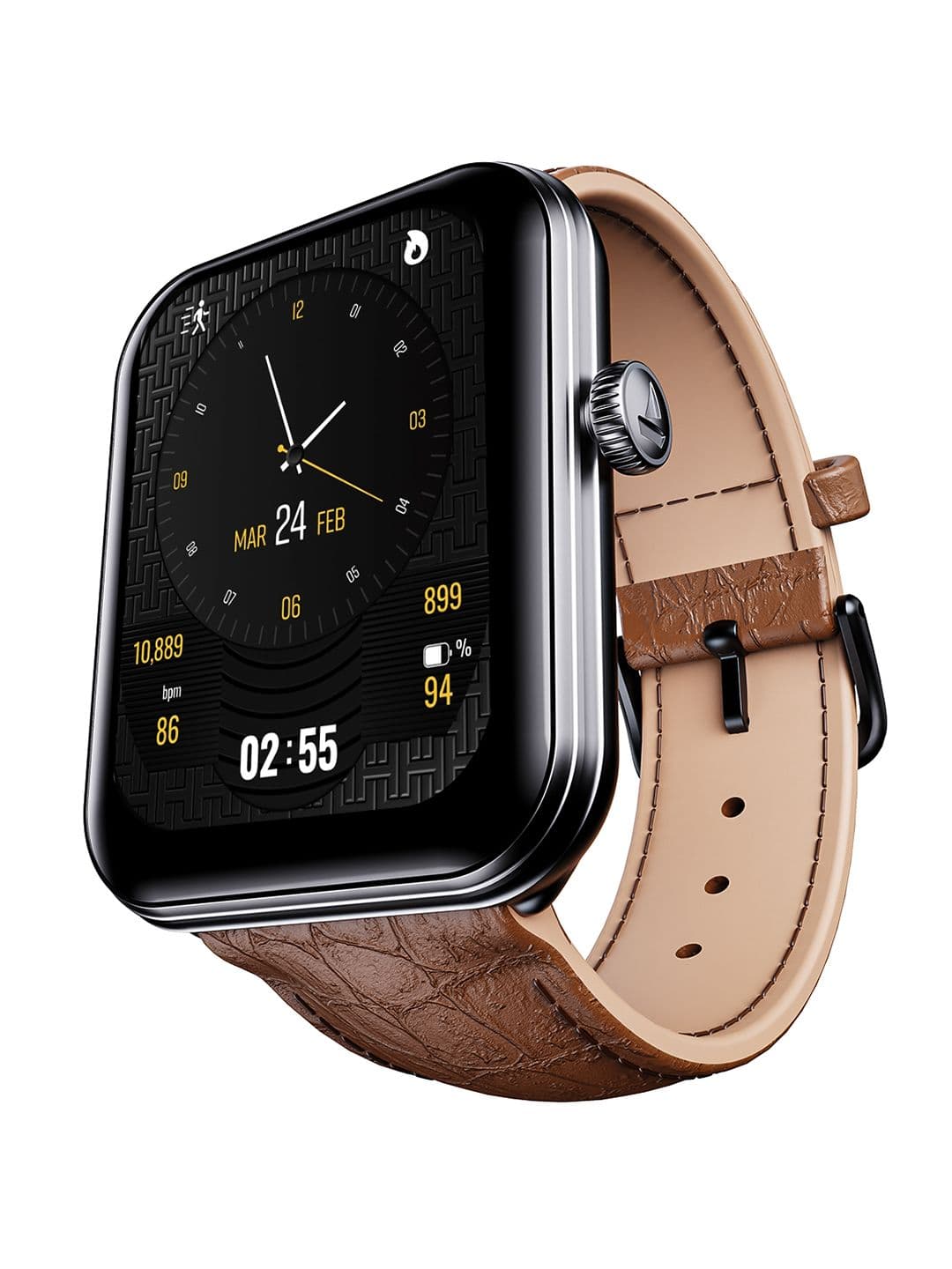 boAt Brown Storm Plus 1.78" AMOLED Display Leather Smart Watch
