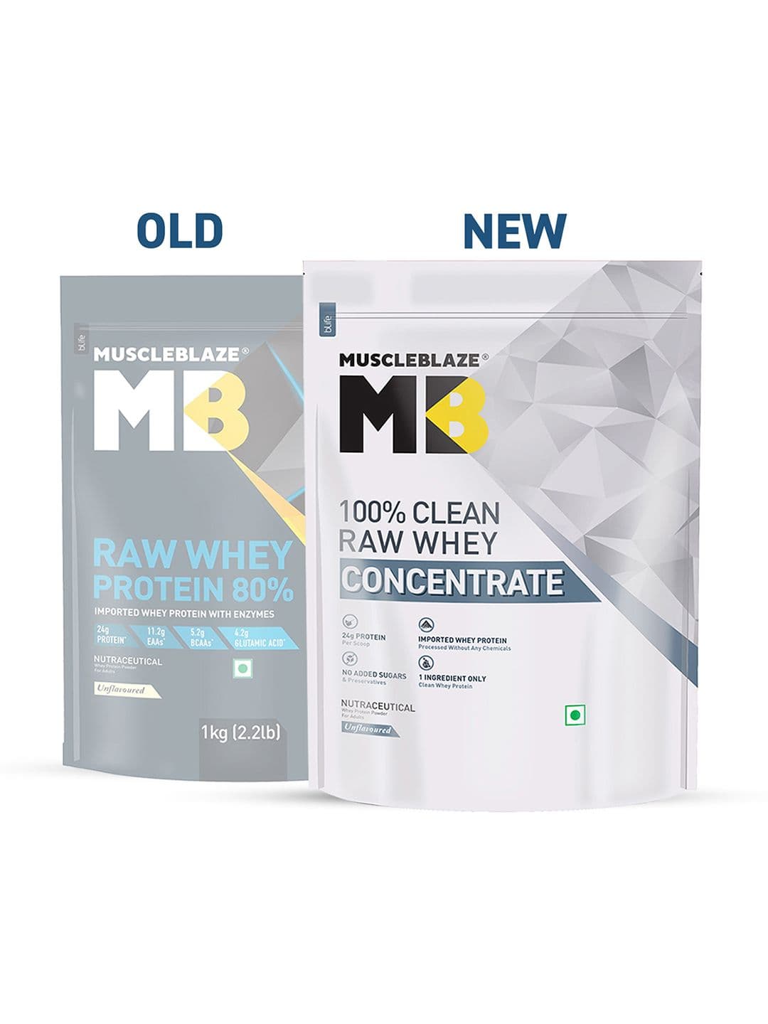MuscleBlaze Whey Protein Concentrate 80% With Added Digestive Enzymes -1Kg