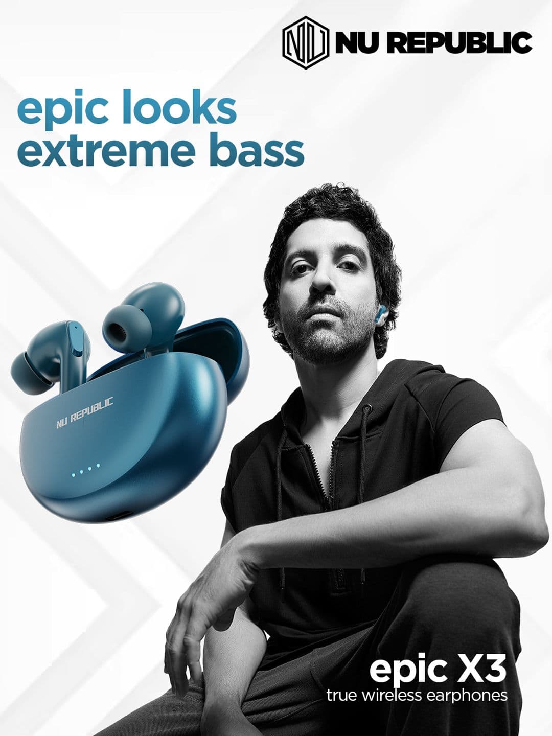 Nu Republic Epic X3 Earbuds with Upto 48 hrs Playtime ENC TWS With X-Bass Technology