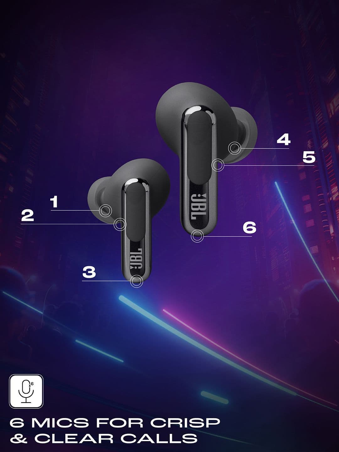 JBL Black LiveBeam3 LDAC Audio ANC TWS SmartCase Wireless Charging Bluetooth Headset