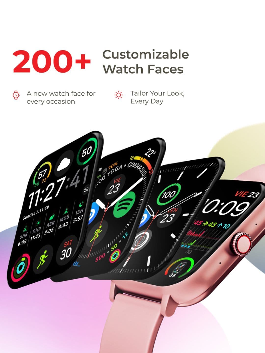 nervfit Women Vibe Water Resistant Smart Watch TVIBE-DPINK-BM-Orchid Pink