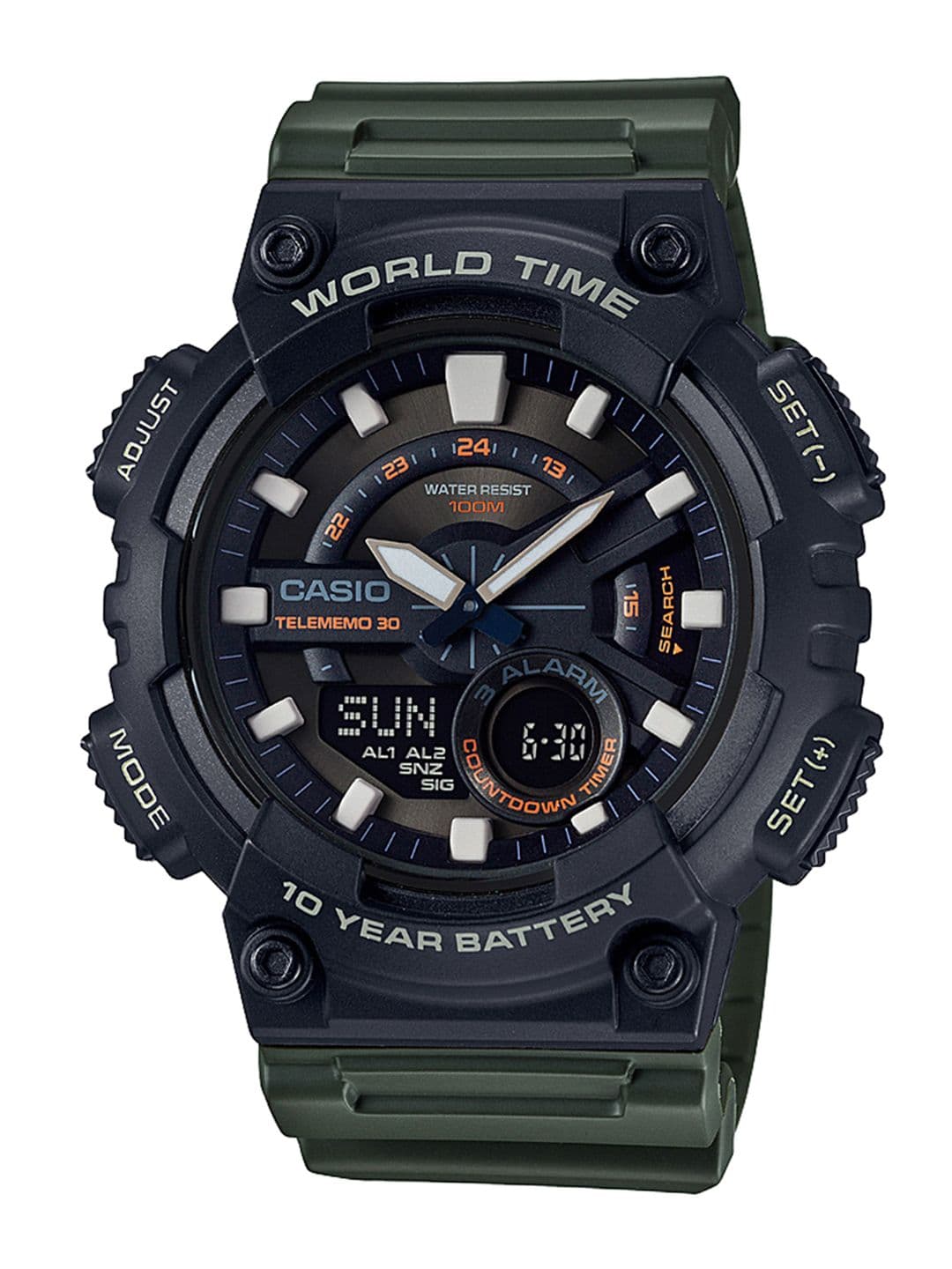 CASIO Youth Series Men Black Dial Analog-Digital Watch AEQ-110W-3AVDF - AD223
