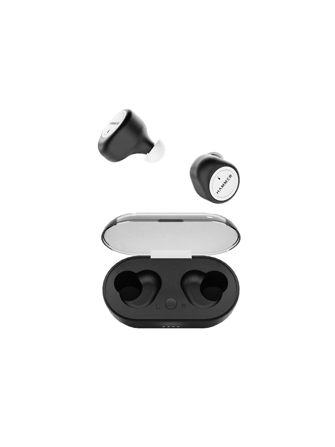 HAMMER Unisex White & Black Airflow Truly Wireless Bluetooth Earbuds With Mic