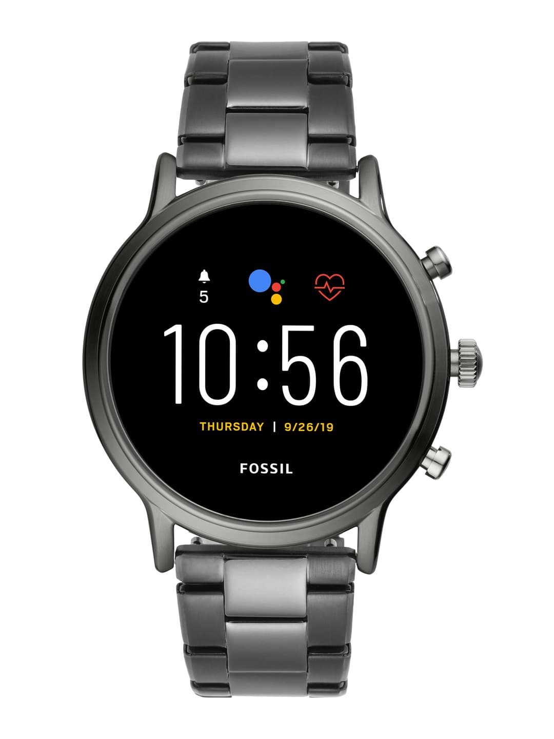 Fossil Men Grey The Carlyle HR Gen 5 Smartwatch FTW4024