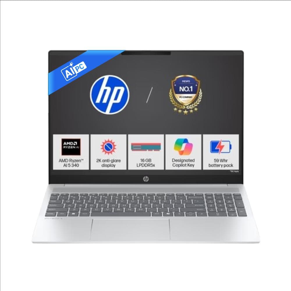 HP OmniBook 5 OmniBook 5 NGAI 16-AG1037AU Standard Laptop (AMD Ryzen 5 AI 5 340/16 GB/512 GB SSD/AMD Radeon 840M Graphics/Windows 11 Home/MS Office + ...