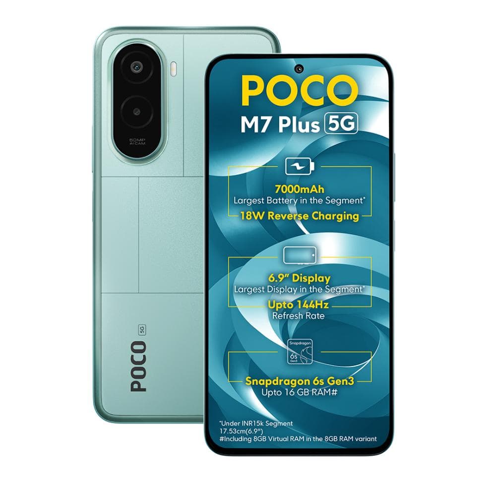 POCO M7 Plus 5G 128 GB, 6 GB RAM, Blue, Mobile Phone