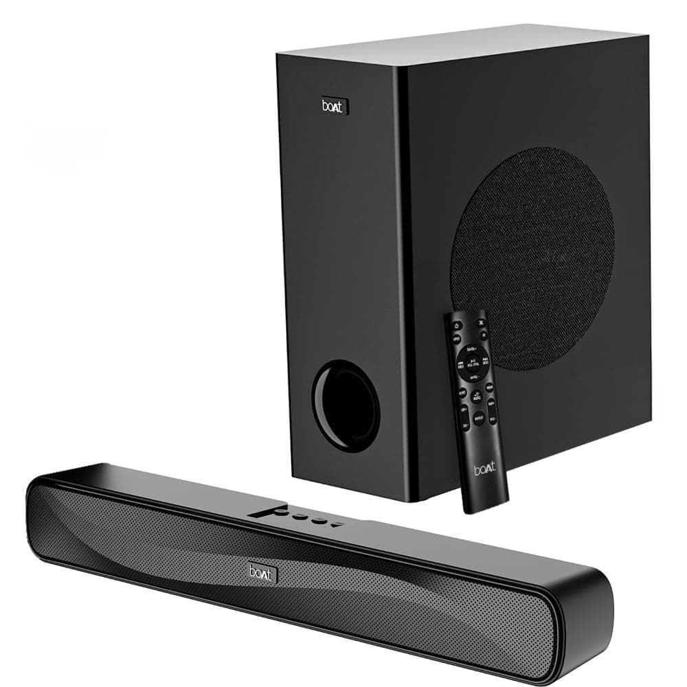 boAt Aavante Bar A1040 with 50 W RMS boAt Signature Sound, 2.1 Channel Audio with Wired Subwoofer, Multi connectivity : Bluetooth v5.3, AUX, USB & HDM...