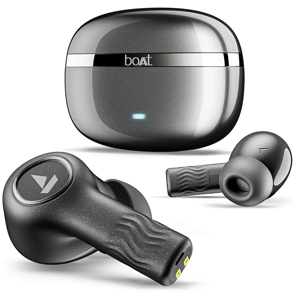 boAt Nirvana Iris Truly Wireless Earbuds, Up to 32 dB Active Noise Cancellation,120 Hrs Playback,Crystal Bionic Sound Powered by HiFi,Beast Mode,ENx T...