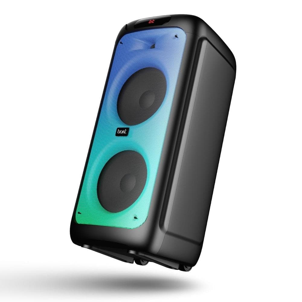 boAt Partypal 390 Bluetooth Speaker with 160 W Signature Sound, Karaoke with 2 Microphone Input Ports, Up to 6 hrs Playtime, EQ Modes, TWS Mode, Bluet...