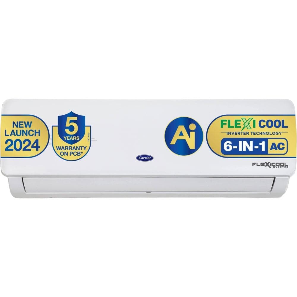 Carrier 1 Ton 3 Star Durawhite Pro Plus Inverter Split AC, CAI12DR3R33F0 ,6 in 1 Convertible, Refrigerant Leakage, Auto Cleanser, 100 Per cent Copper,...