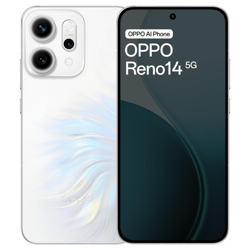 Oppo Reno 14 5G 256 GB, 12 GB RAM, Pearl White, Mobile Phone