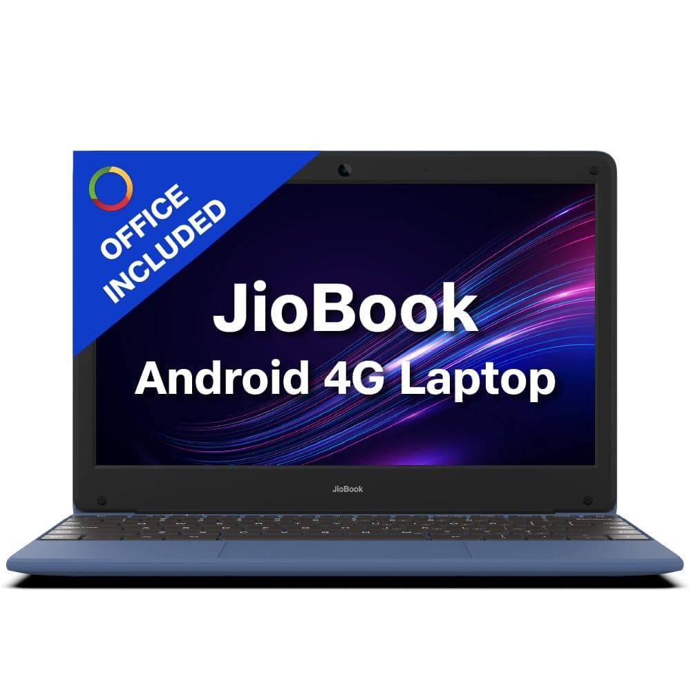 JioBook 11 with Lifetime Office/Android 4G Laptop Mediatek 8788 (JioOS)/Octa-core/4GB RAM/64 eMMC Storage/Thin and Light Laptop (11.6 inch, 990 grams)...