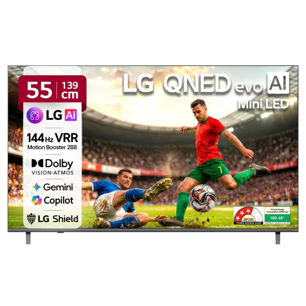 LG 139 cm (55 inches), 4K QNED82 MiniLED Smart TV with alpha 8 AI Processor 4K Gen3, 120Hz Native (VRR 144Hz), FILMMAKER MODE, AI Picture Pro with Dol...