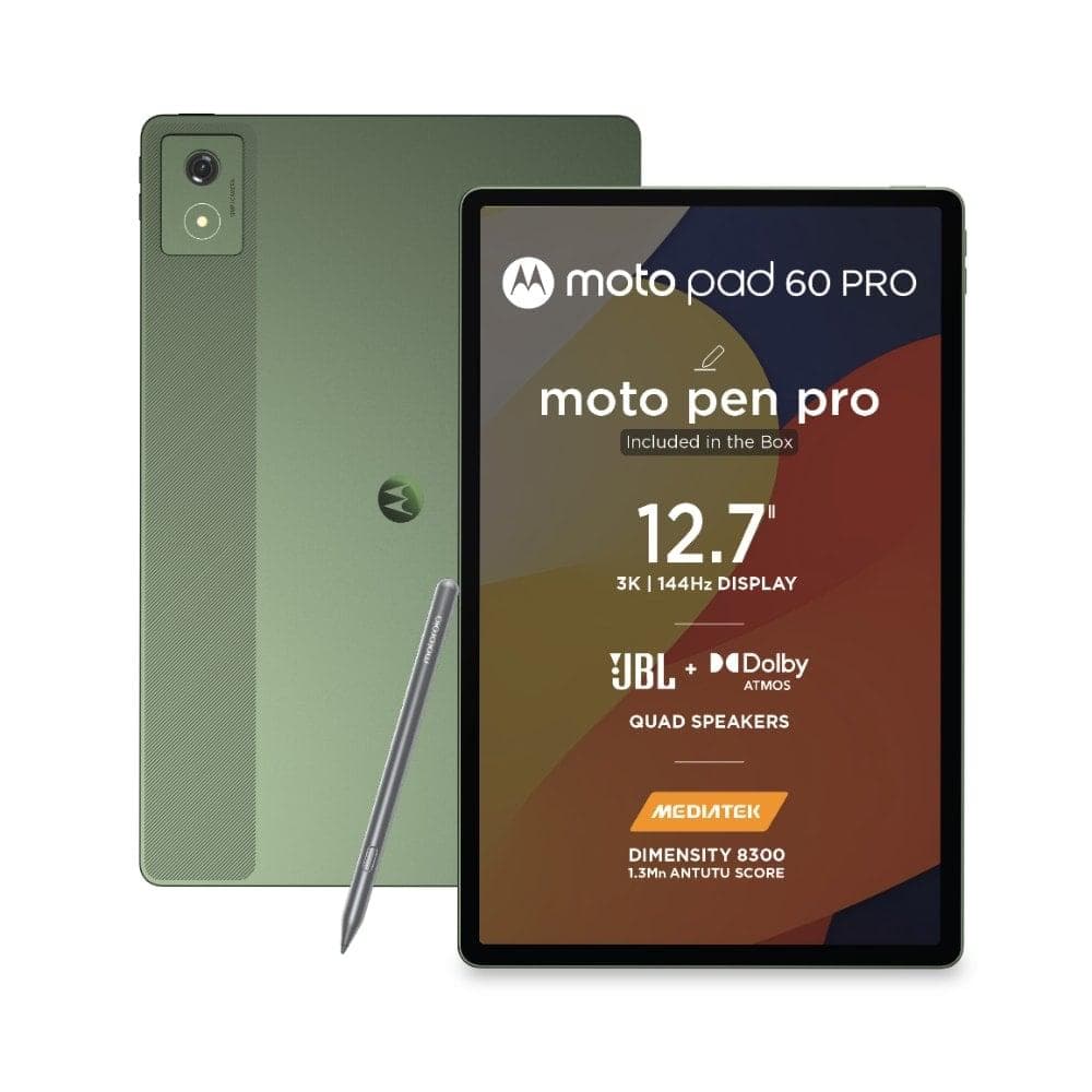 Moto Pad 60 Pro Wi-Fi Tablet with Pen, 128 GB, 8 GB RAM, Green, ZAG20000IN