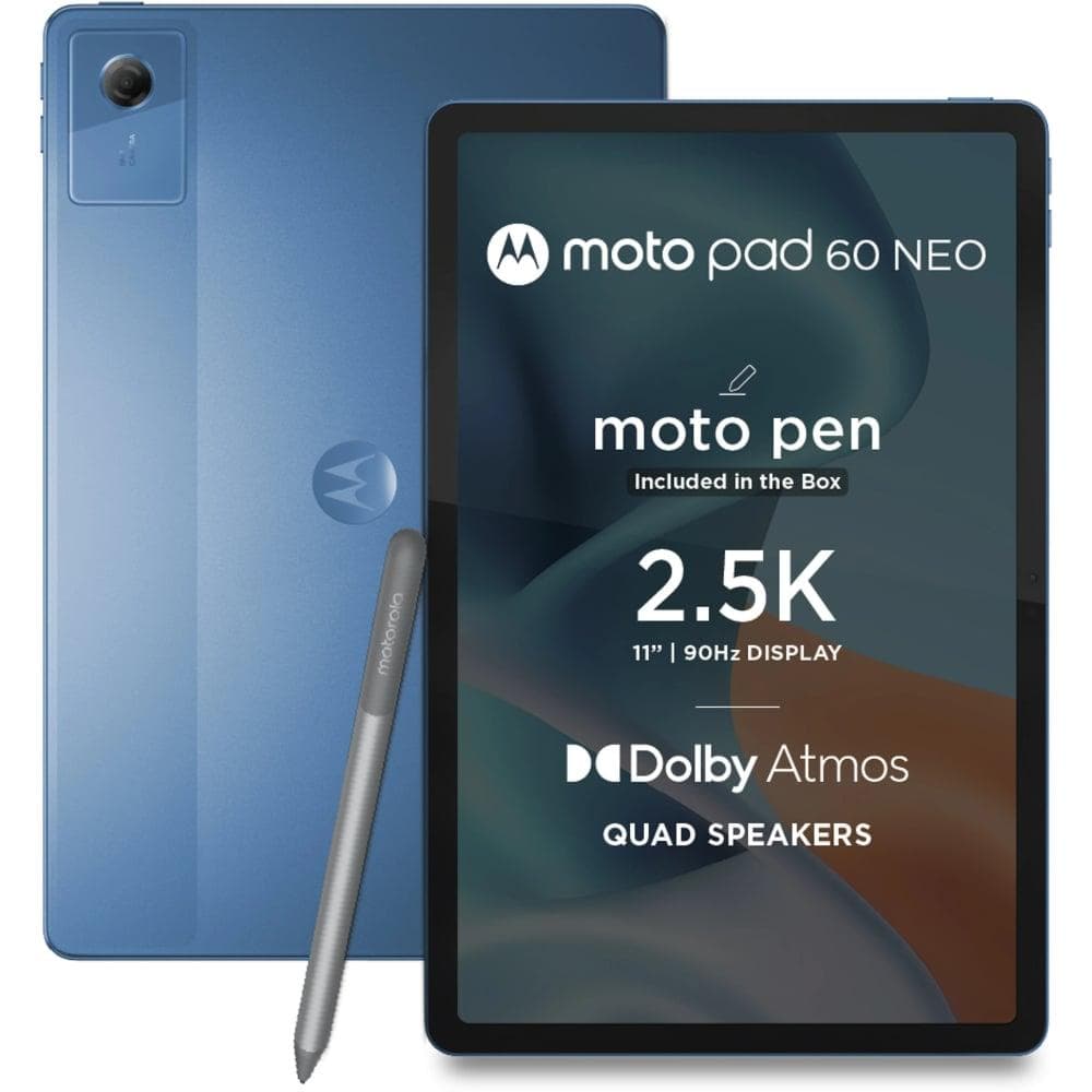 Moto Pad 60 Neo 27.94 cm (11 Inch) WiFi Tablet with Pen, 8 GB RAM, 128 GB, Pantone Malibu Blue, ZAGV0001IN