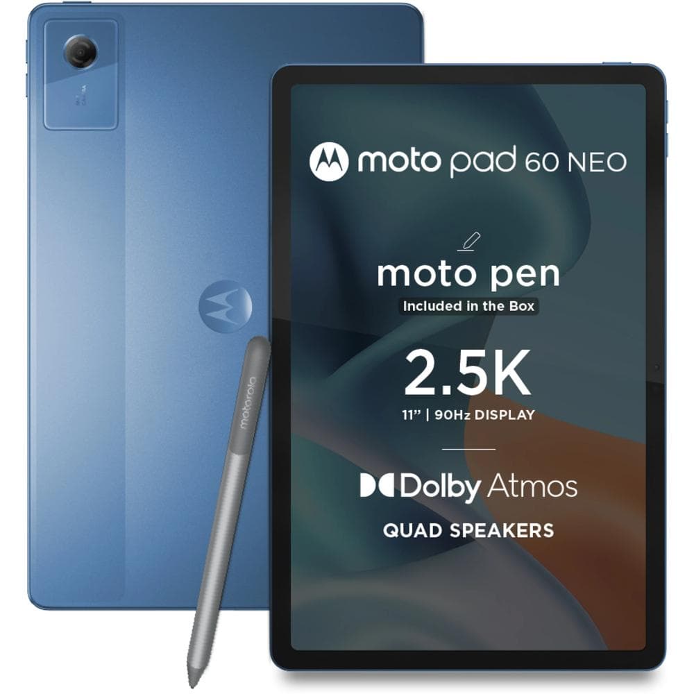 Moto Pad 60 Neo 27.94 cm (11 Inch) WiFi Tablet with Pen, 6 GB RAM, 128 GB, Pantone Malibu Blue, ZAGV0013IN