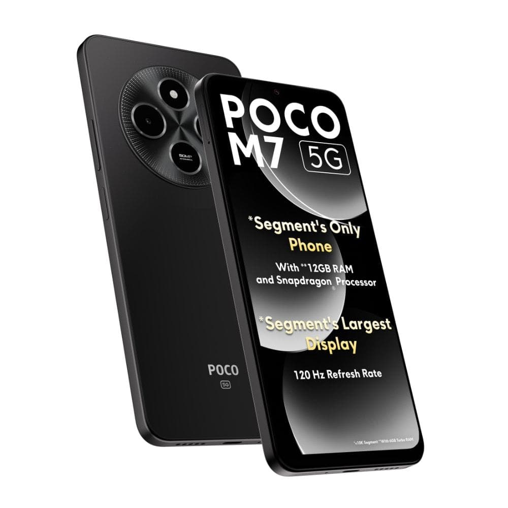 POCO M7 5G 128 GB, 6 GB RAM, Black, Mobile Phone