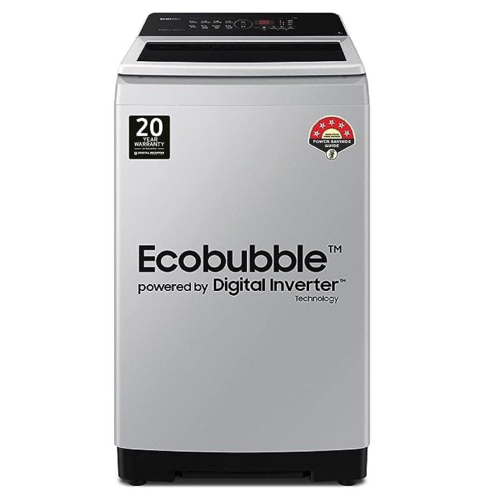 Samsung 7 kg Top Load, Ecobuble Technology, 700 RPM, Digital Inverter Technology, Dual Wing Pulsator, Lavender Gray, 5 Star (WA70BG4441YYTL)