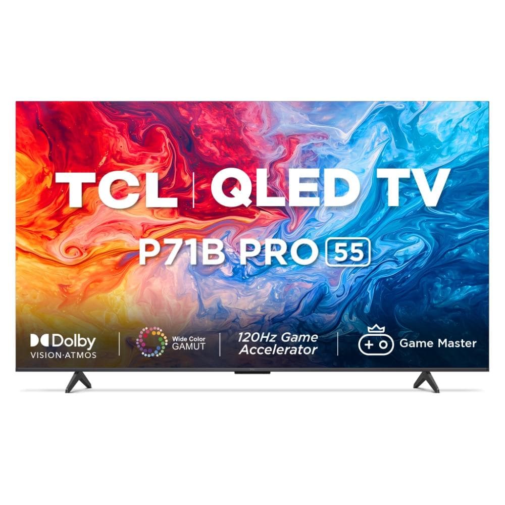 TCL 139 cm (55 inches) 4K Ultra HD Smart QLED Google TV, 55P71B Pro, Black