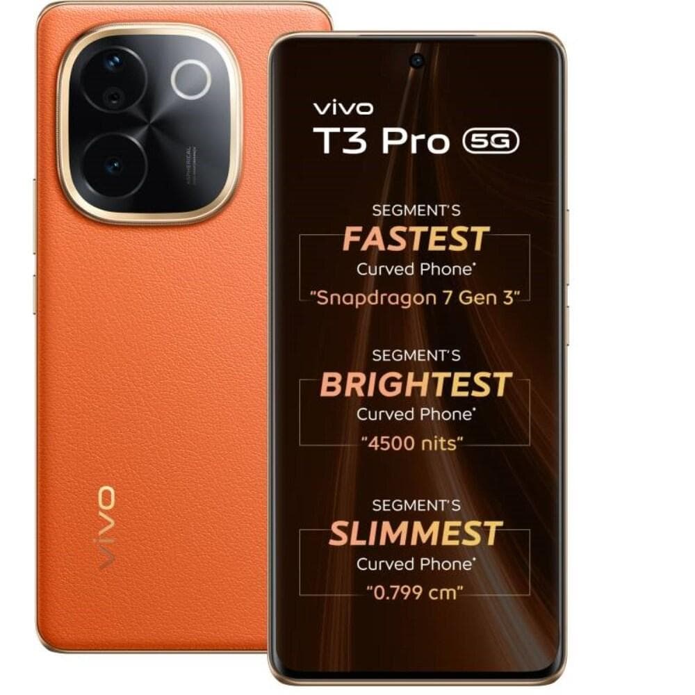 Vivo T3 Pro 5G 128 GB, 8 GB RAM, Sandstone Orange, Mobile Phone