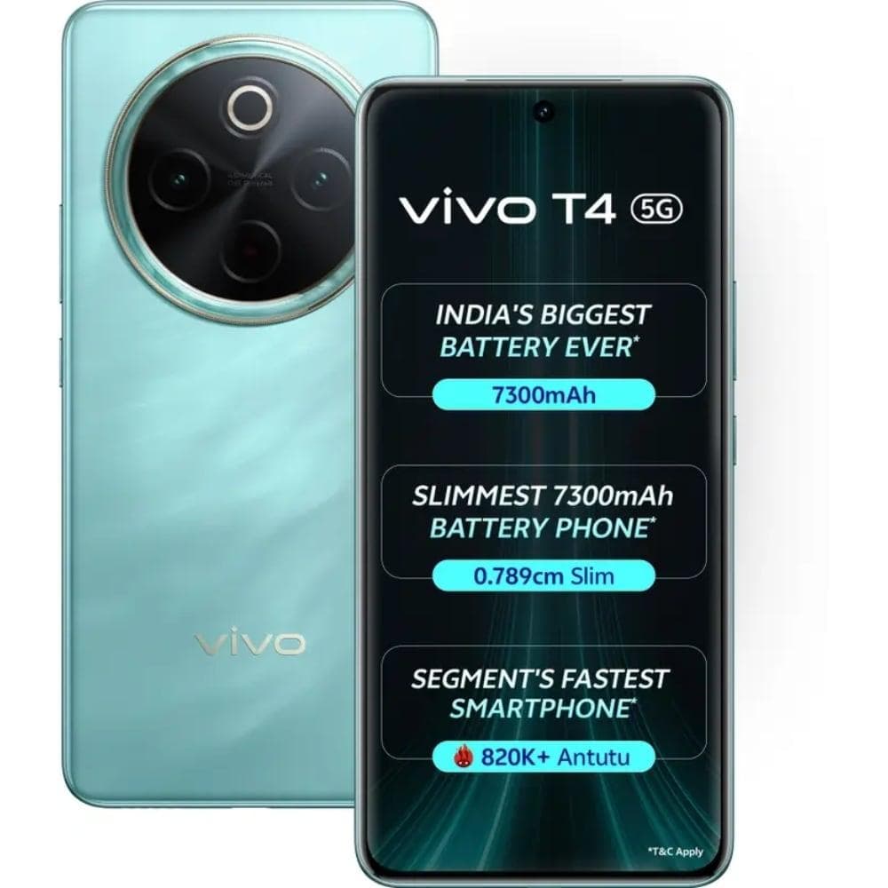 Vivo T4 5G 128 GB, 8 GB RAM, Green, Mobile Phone