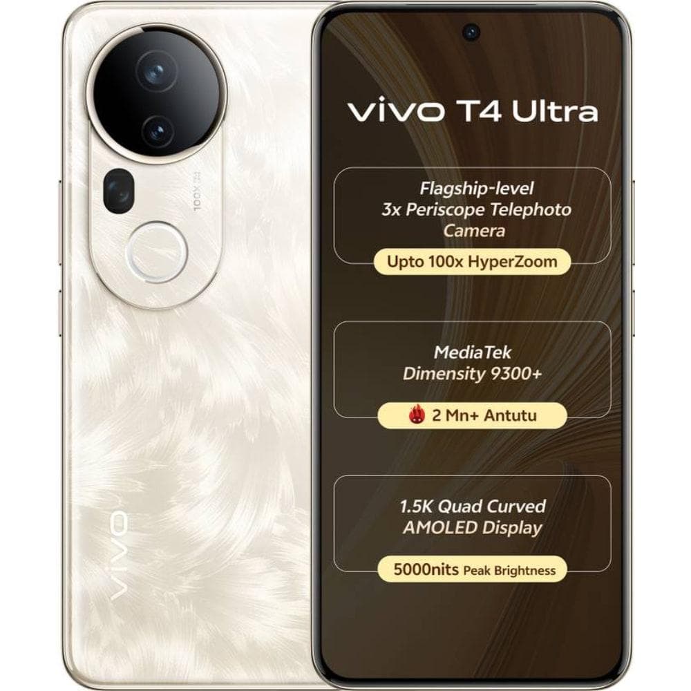 Vivo T4 Ultra 5G 512 GB, 12 GB RAM, Phoenix Gold, Mobile Phone