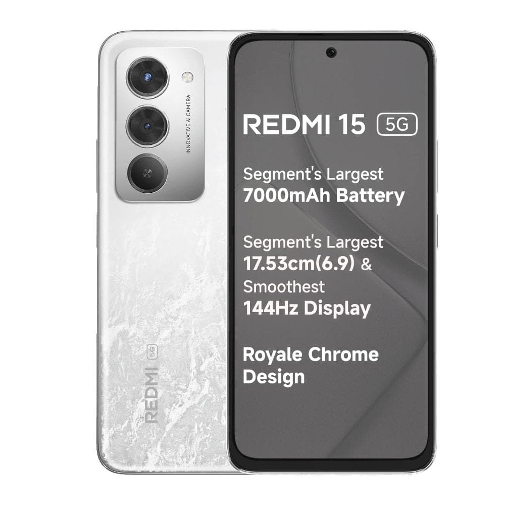 Redmi 15 5G 256 GB, 8 GB RAM, Frosted White, Mobile Phone