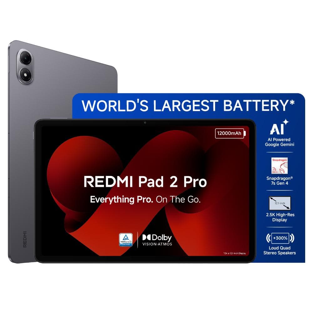 Redmi Pad 2 Pro 30.73 cm (12.1 inch) Wi-Fi Tablet, 8 GB RAM, 128 GB, Graphite Grey, 73500