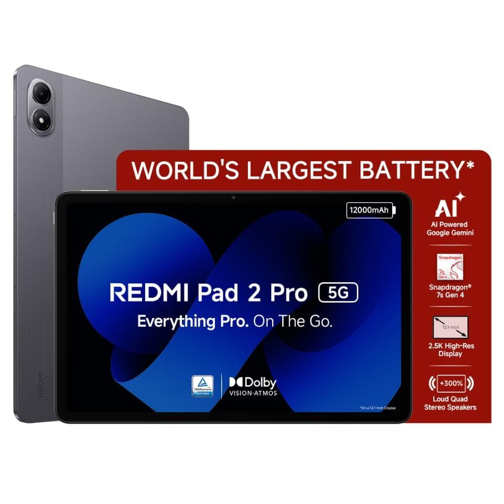 Redmi Pad 2 Pro 30.73 cm (12.1 inch) Wi-Fi + 5G Tablet, 8 GB RAM, 128 GB, Graphite Grey, 71152