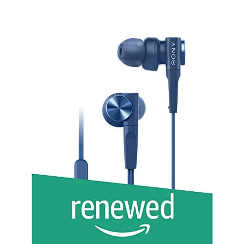(Renewed) Sony MDR-XB55AP in-Ear Extra Bass Headphones with Mic (Blue)