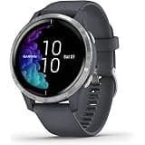 Garmin Venu, Stainless Steel GPS Smartwatch with Bright Touchscreen Display, Features Music, Body Energy Monitoring, Animated