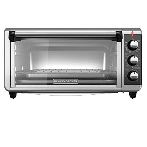 Black & Decker TO3250XSB 8-Slice Extra Wide Toaster Oven, Black/Silver