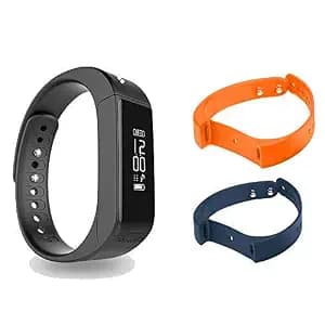 MevoFit Drive Fitness Band: Fitness Smartwatch and Activity Tracker for Men & Women (Drive {Black+Blue+Orange}) Activity Trackers