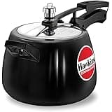 Hawkins Contura Black Inner Lid Pressure Cooker, 4 Litre, Black (CB40) - Aluminium