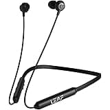 Leaf Air Wireless Neckband Bluetooth Earphones with Mic and 8 Hour Battery Life, Lightweight IPX5 Sweatproof Headphones with
