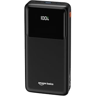 Amazon Basics 20000mAh 35W Fast Charging Power Bank | USB-C PD + USB-A QC Output | Digital Display | Portable Charger for Pho