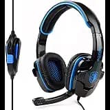 Sades SA 708 Stereo Gaming headsets with Foldable Mic (Black/Blue)