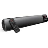 Amkette Boomer Compact Wireless Bluetooth Soundbar Pro with Remote Control, 12 Hours Playtime, Integrated Subwoofer and 4 Equ