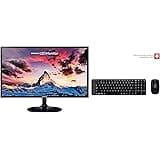 Samsung 27 inch (68.6 cm) LED Backlit Computer Monitor - LS27F350FHWXXL (Black) with Logitech MK215 Keyboard Combo